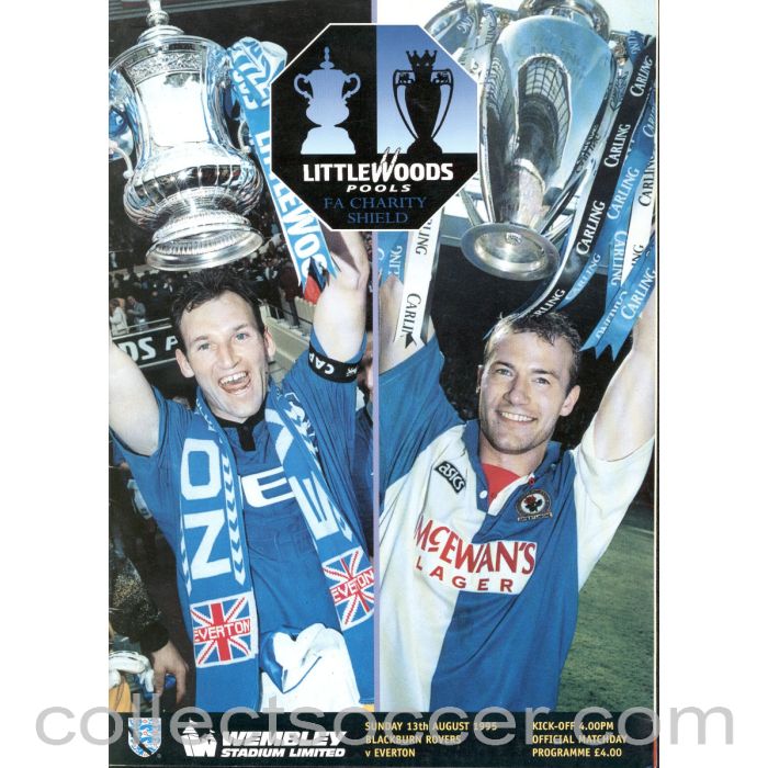 1995 Charity Shield Programme Blackburn Rovers v Everton