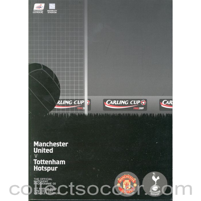 2009 League Cup Final Programme Manchester United v Tottenham Hotspur