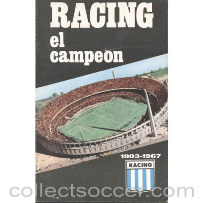 1967 Intercontinental Cup Final Programme Racing v Celtic