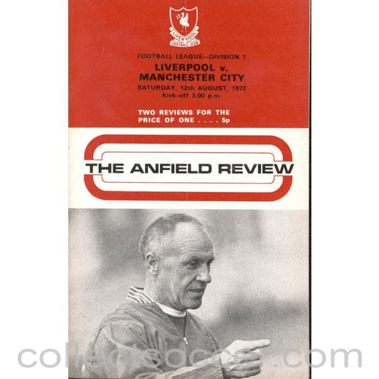 1972 - Liverpool V Manchester City Programme 12/08/1972