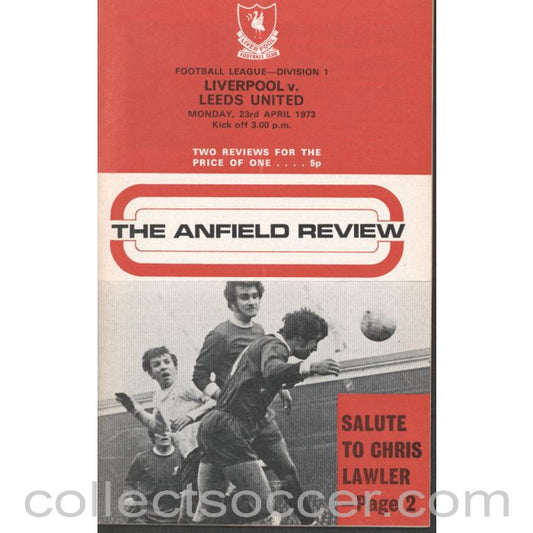 1973 - Liverpool v Leeds United 23/04/1973 Programme