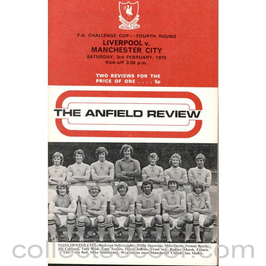 1973 - Liverpool v Manchester City Programme 3/2/1973