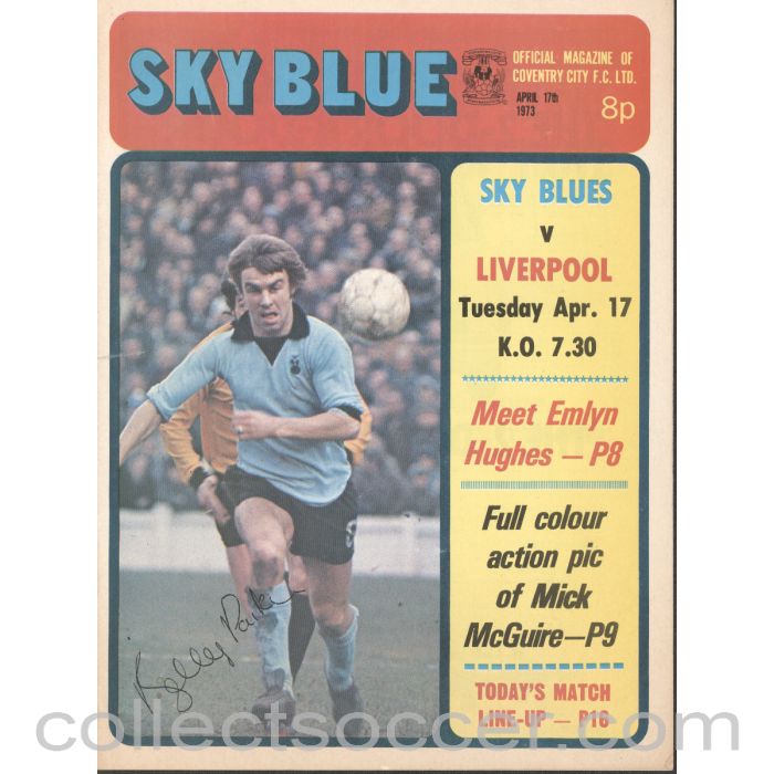 1973 - Coventry City v Liverpool Programme 17/4/1973
