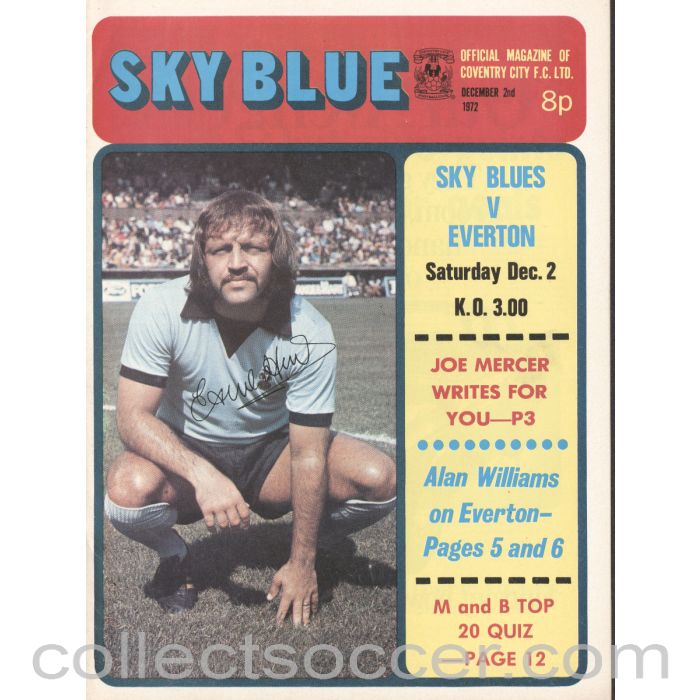 1972 - Coventry City v Everton Programme 2/12/1972