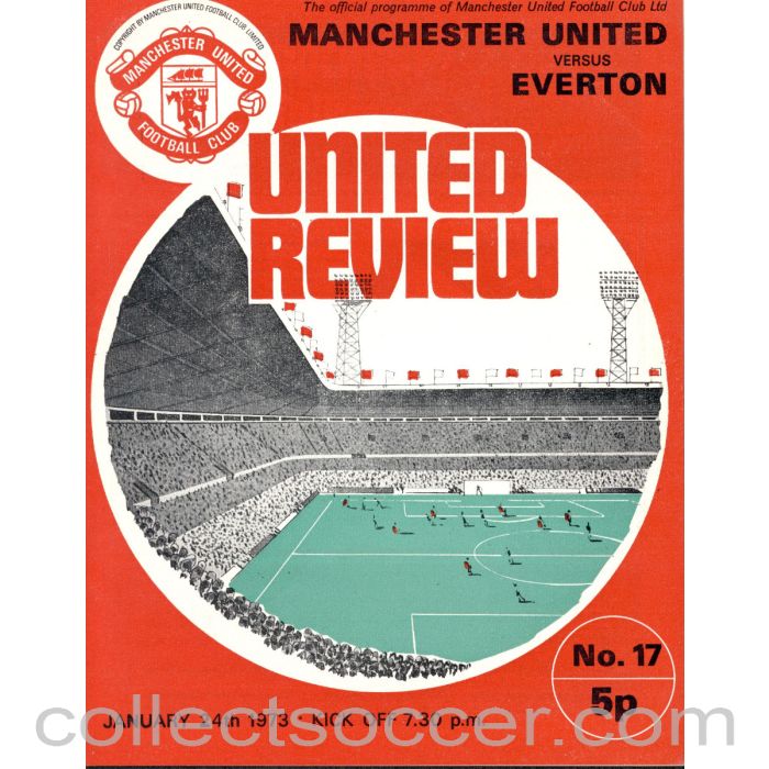 1973 - Manchester United v Everton 24/1/1973 Programme