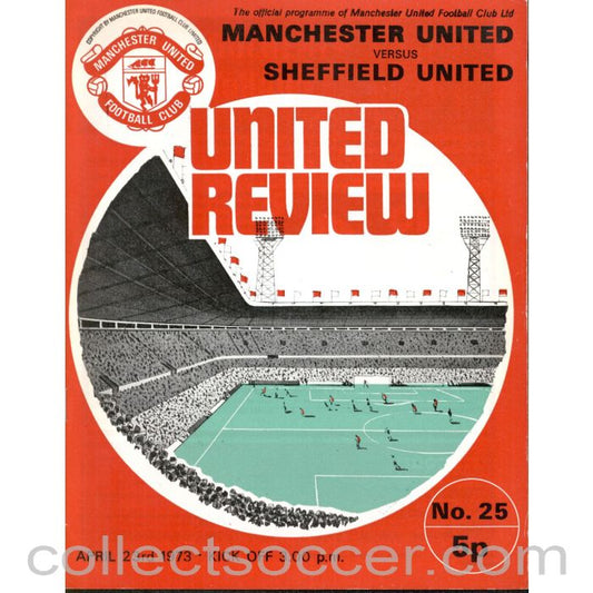 1973 - Manchester United v Sheffield United Programme 23/4/1973