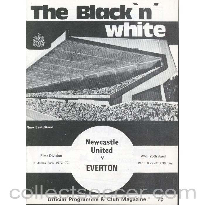 1973 - Newcastle United v Everton Programme 25/4/1973