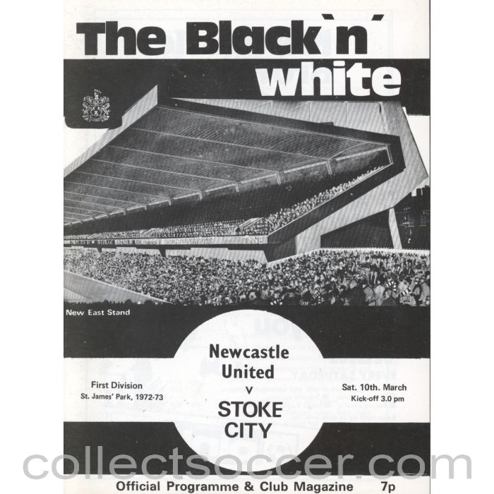 1973 - Newcastle United v Stoke City Programme 10/3/1973