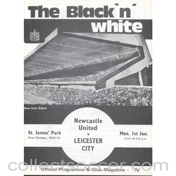 1973 - Newcastle United v Leicester City Programme 1/1/1973