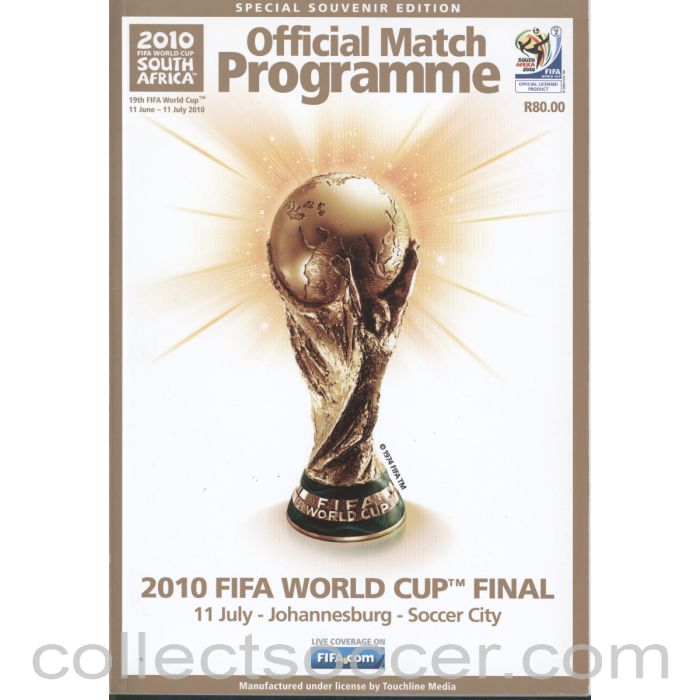 2010 World Cup Final Programme Netherlands v Spain