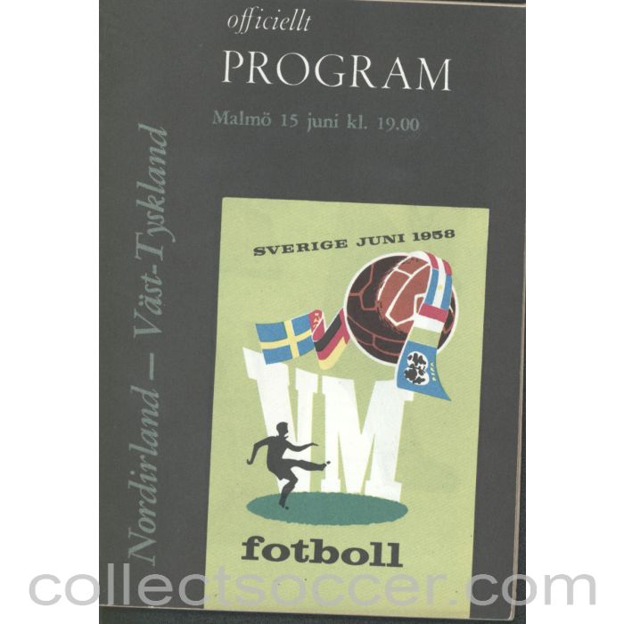 1958 World Cup Northern Ireland v Germany Programme