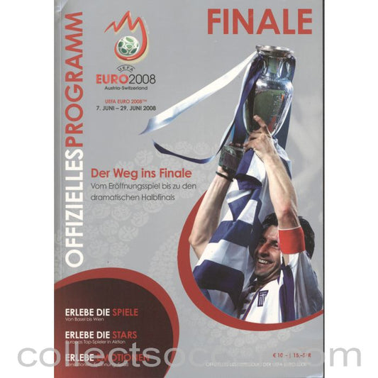 2008 European Championship Final Programme Spain v Germany - German Language Edition