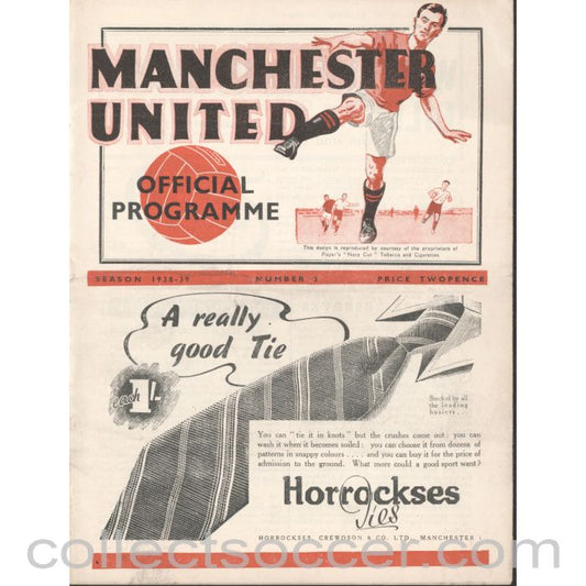 1938 - Manchester United v Chelsea Official Programme 24/09/1938