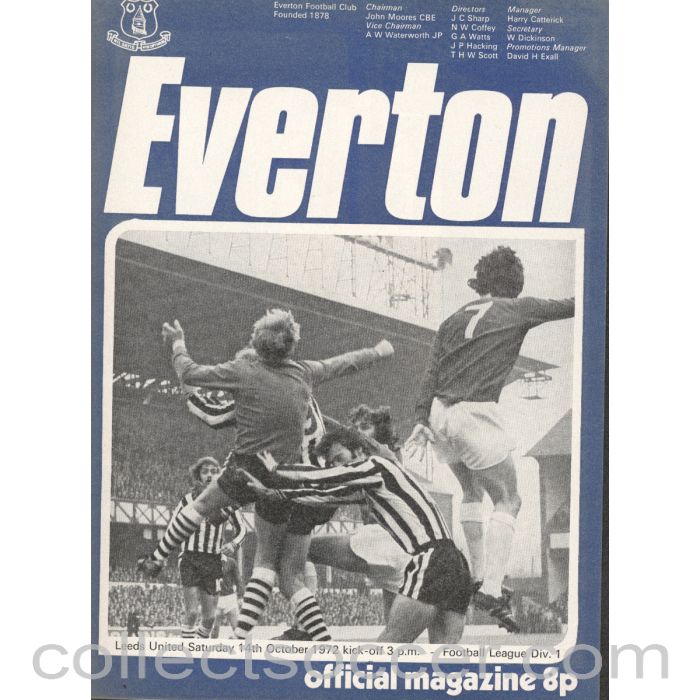 1972 - Everton v Leeds United Official Programme 14/10/1972
