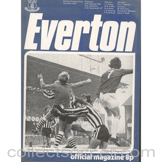 1972 - Everton v Leeds United Official Programme 14/10/1972