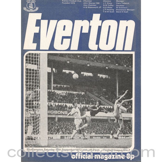 1972 - Everton v Southampton Official Programme 16/9/1972