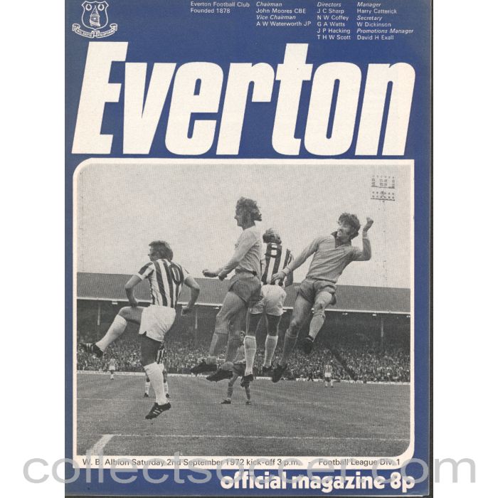 1972 - Everton v West Bromwich Albion Official Programme 2/9/1972