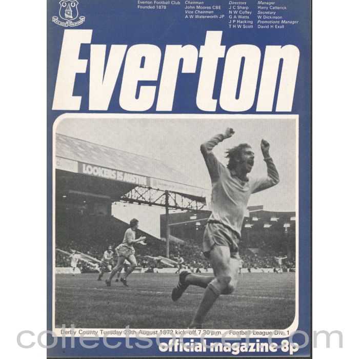 1972 - Everton v Derby County Official Programme 29/8/1972