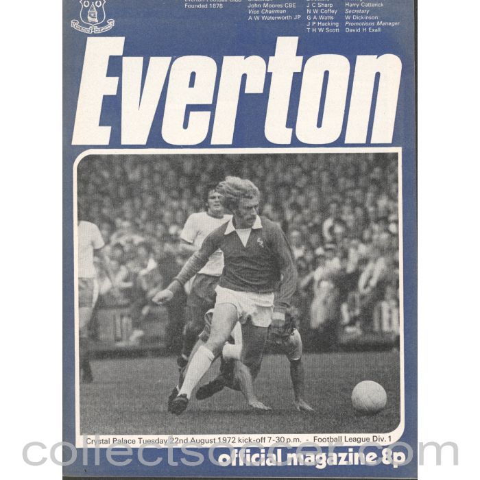 1973 - Everton v Crystal Palace Official Programme 22/8/1972