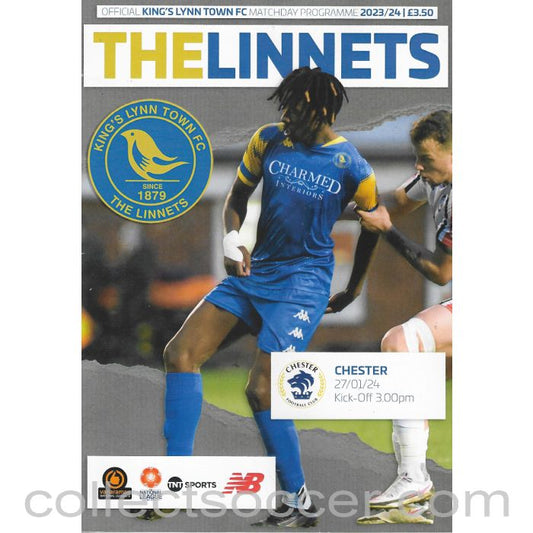 2024 - Kings Lynn Town FC v Chester FC 27/1/24 Programme