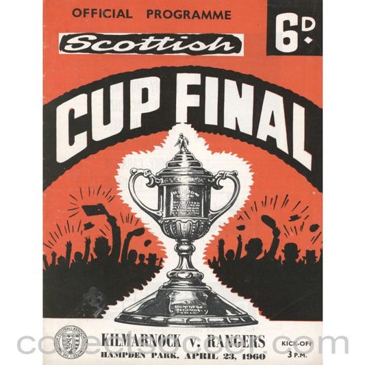 1960 Scottish Cup Final Kilmarnock v Glasgow Rangers Official Football Programme