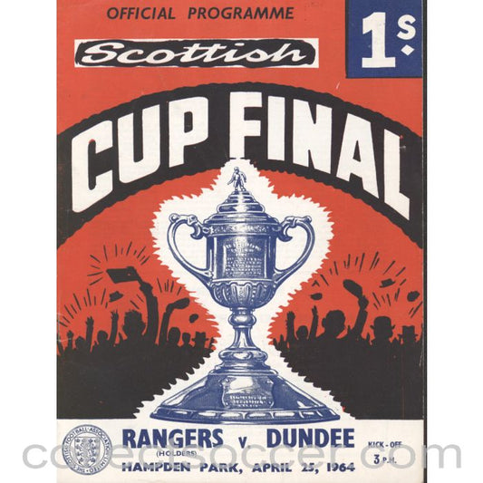 1964 Scottish Cup Final Rangers v Dundee Official Football Programme