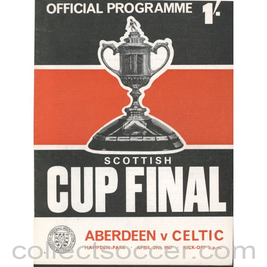 1967 Scottish Cup Final Aberdeen v Celtic Official Football Programme