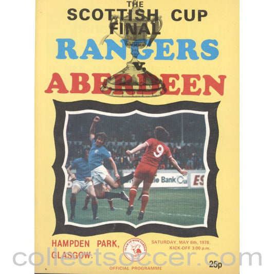 1978 Scottish Cup Final Rangers v Aberdeen Official Football Programme