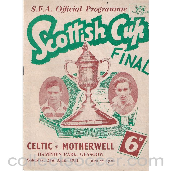 1951 Scottish Cup Final Celtic v Motherwell Official Programme