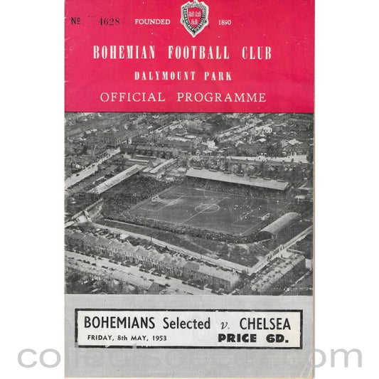1953 - Bohemians Selected v Chelsea Multi Signed (Including Stanley Matthews) Football Programme 8/5/1953