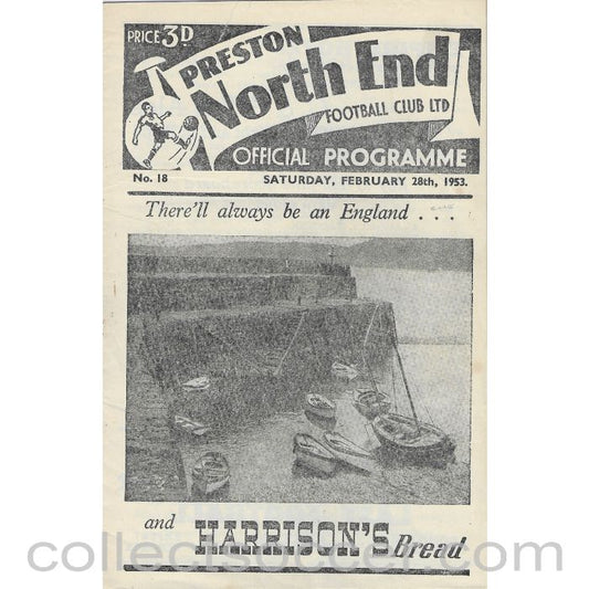 1953 - Preston North End v Chelsea 28/02/1953 Football Programme Mint Condition