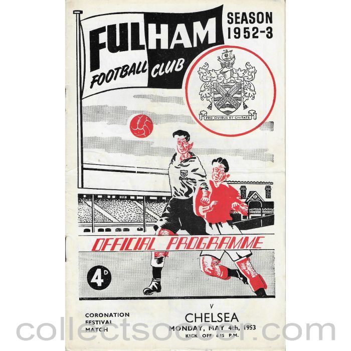 1953 - Fulham v Chelsea 4/5/1953 Football Programme