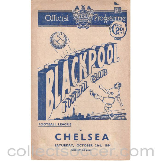 1954 - Blackpool v Chelsea 23/10/1954 Football Programme - Chelsea's First Championship Season