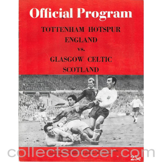 1966 - In Toronto Tottenham Hotspur v Celtic 21/5/1966 Programme