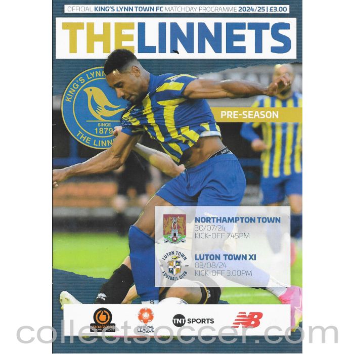 2024 - Kings Lynn Town FC v Luton Town 3/8/24 Football Programme