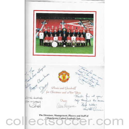 1985 - Alex Ferguson Original Autograph on Manchester United Official Christmas Card