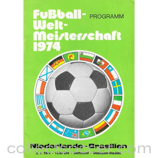 1974 - 1974  Football World Cup Netherlands v Brazil Programme