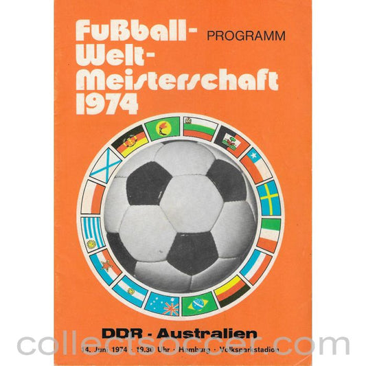 1974 - 1974 Football World Cup East Germany v Australia Programme