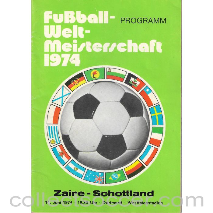 1974 - 1974 Football World Cup Zaire v Scotland Programme