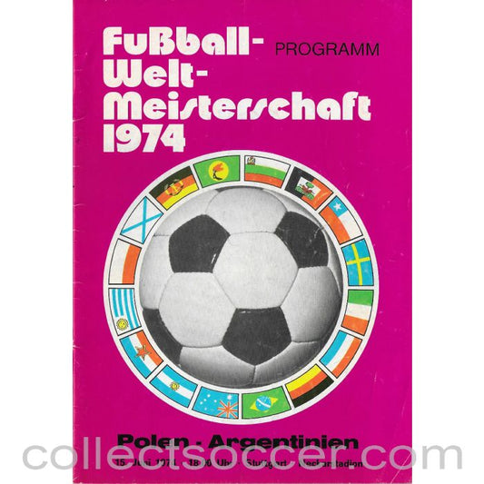 1974 - 1974 Football World Cup Poland v Argentina Programme