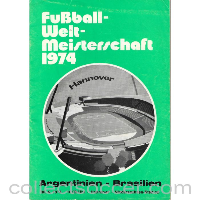 1974 - 1974 Football World Cup Argentina v Brasil Programme Stadium Cover