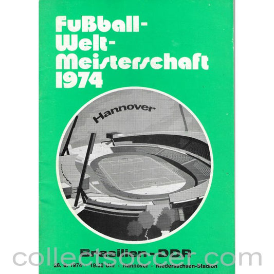 1974 - 1974 Football World Cup Brazil v East Germany Programme Stadium Edition