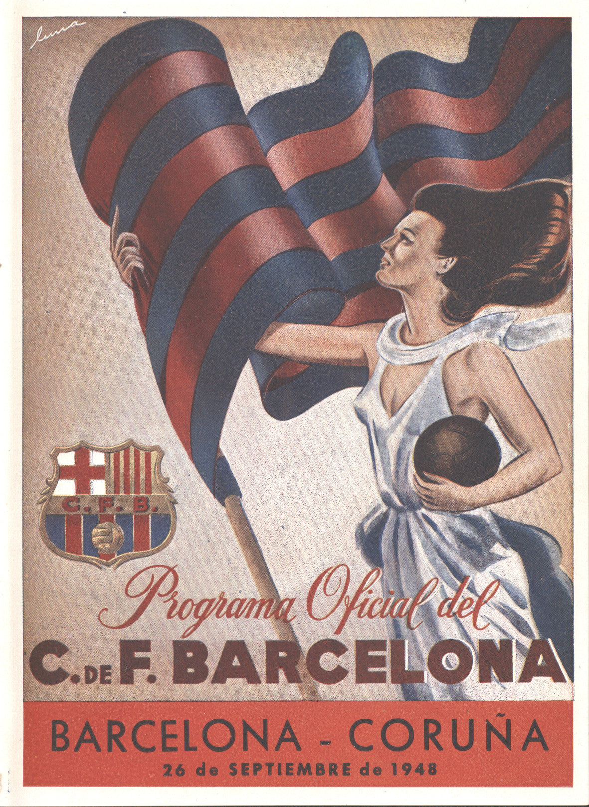 1948 Barcelona v Coruna Football Programme 26/9/1948