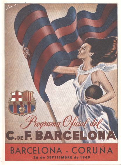 1948 Barcelona v Coruna Football Programme 26/9/1948