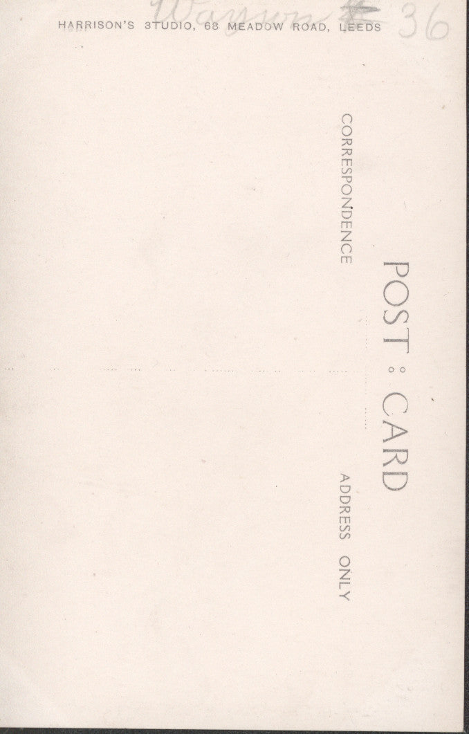 Very Rare Leeds United (City) Autographed Postcard probably Jack Hampson