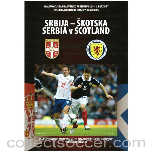 2013 Serbia V Scotland Official Programme