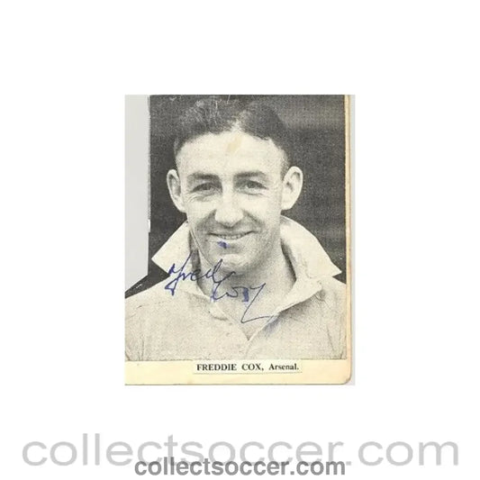 Signed Newspaper Cutting Photograph Freddie Cox of Arsenal