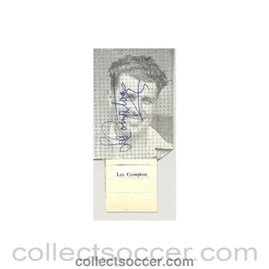 Signed Newspaper Cutting Photograph Les Compton