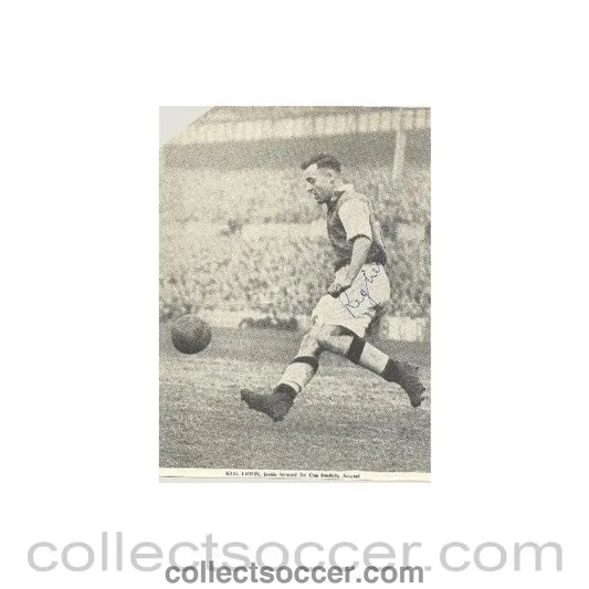Signed Newspaper Cutting Photograph Reg. Lewis - inside forward of Cup finalist Arsenal