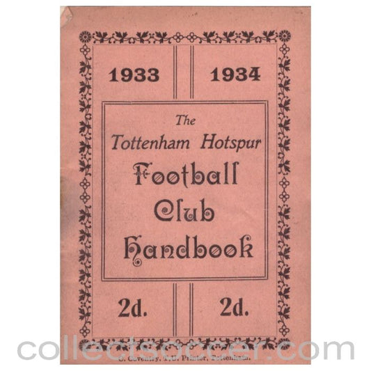 1933/34 Tottenham Hotspur Handbook
